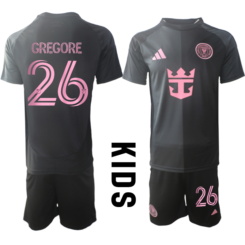 Youth 2025-2026 Club Inter Milan CF away Black #26 Soccer Jersey->youth soccer jersey->Youth Jersey